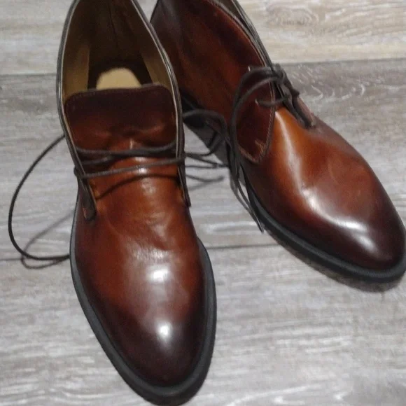 Zara | Shoes | Zara Man Two Tone Brown Leather Chukka Boots  display picture 3